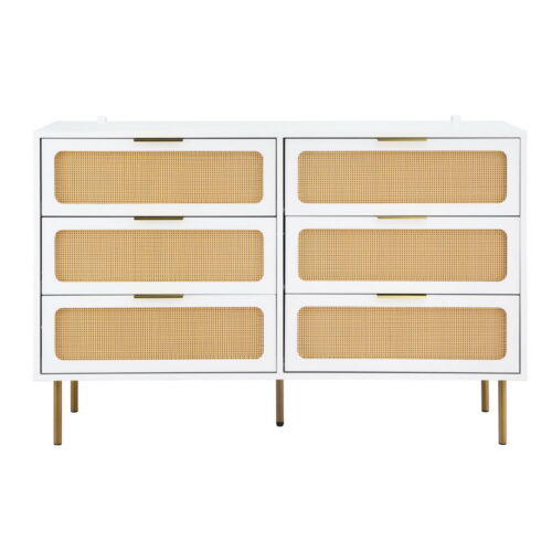 Artiss Chest of 6 Drawers Lowboy Cabinet White - Image 4