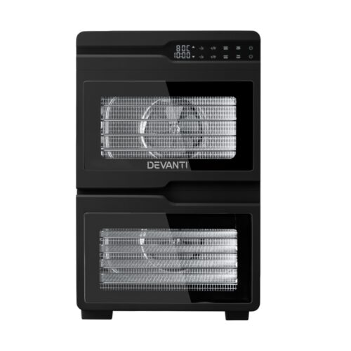 Devanti 12 Trays Food Dehydrator Dual-Zone Stainless Steel Fruit Jerky Dryer - Image 2