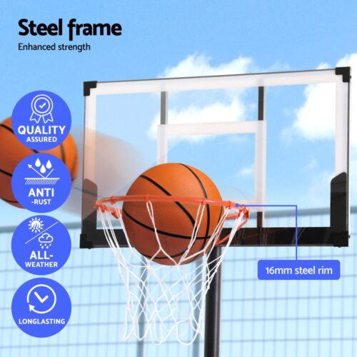 Everfit 3.05M Basketball Hoop Stand System Portable Height Adjustable w/ Knob - Image 4
