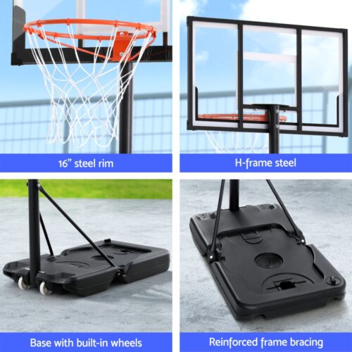 Everfit 3.05M Basketball Hoop Stand System Portable Height Adjustable w/ Knob - Image 5