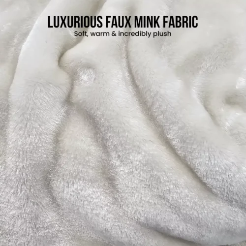Laura Hill XL Double-Sided Oversized Faux Mink Blanket 305x305cm Beige - Image 3