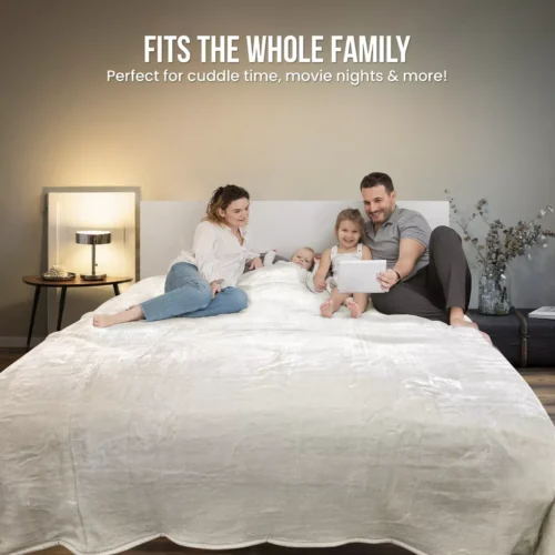 Laura Hill XL Double-Sided Oversized Faux Mink Blanket 305x305cm Beige - Image 5