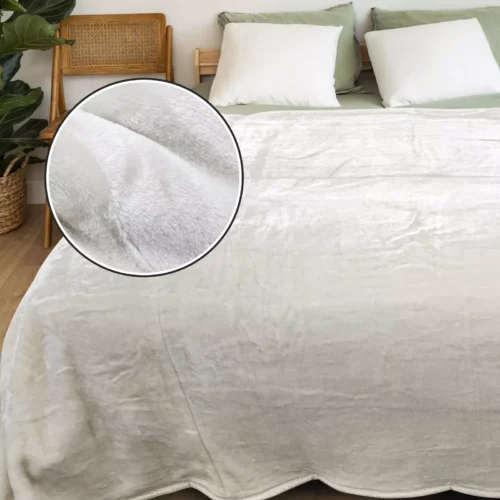 Laura Hill XL Double-Sided Oversized Faux Mink Blanket 305x305cm Beige - Image 7