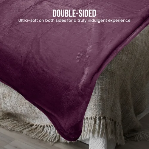 Laura Hill XL Double-Sided Oversized Faux Mink Blanket 305x305cm Purple - Image 7