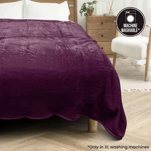 Laura Hill XL Double-Sided Oversized Faux Mink Blanket 305x305cm Purple - Image 10