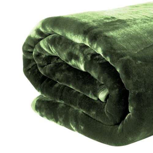 Laura Hill 600GSM Faux Mink Blanket Double-Sided Throw Queen Size Green - Image 3