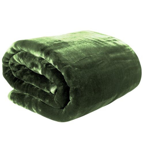 Laura Hill 600GSM Faux Mink Blanket Double-Sided Throw Queen Size Green - Image 2