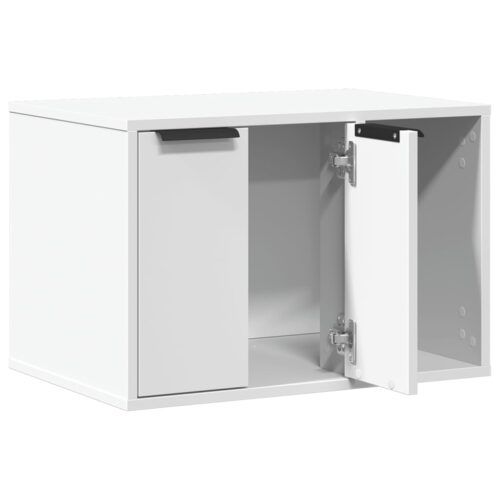 Cat Litter Box Enclosure White 60x40x40cm Engineered Wood - Image 4