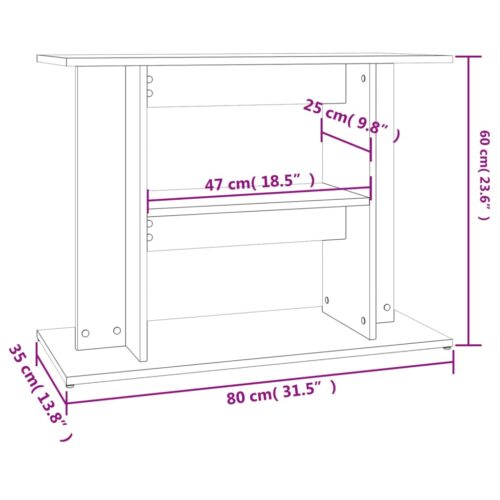 Aquarium Stand Sonoma Oak 80x35x60cm Engineered Wood - Image 7
