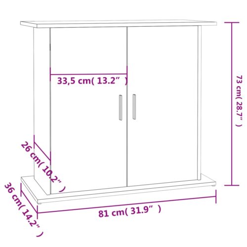 Aquarium Stand White 81x36x73cm Engineered Wood - Image 11