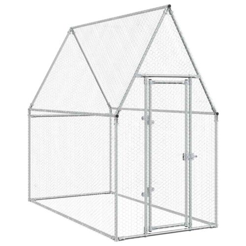 Chicken Cage Silver 200x100x190cm Galvanised Steel