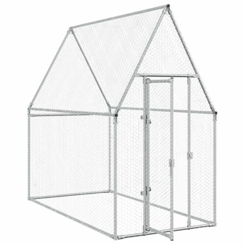 Chicken Cage Silver 200x100x190cm Galvanised Steel - Image 4