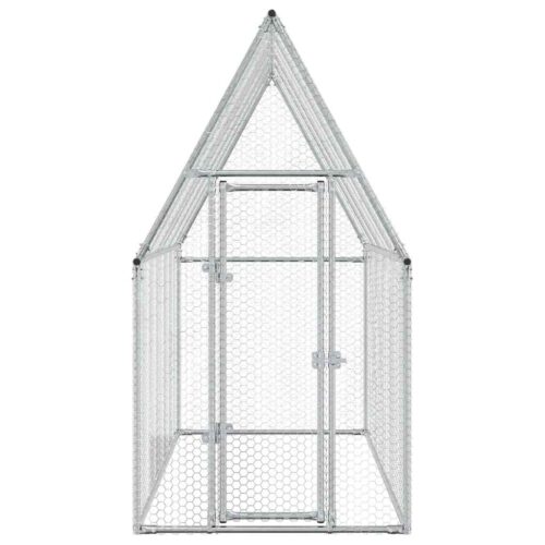 Chicken Cage Silver 200x100x190cm Galvanised Steel - Image 5
