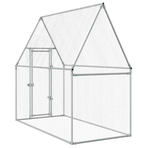 Chicken Cage Silver 200x100x190cm Galvanised Steel - Image 7