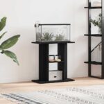 Aquarium Stand Black Oak 60x30x60cm Engineered Wood