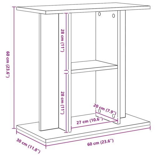 Aquarium Stand Black Oak 60x30x60cm Engineered Wood - Image 10