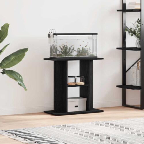 Aquarium Stand Black Oak 60x30x60cm Engineered Wood - Image 12
