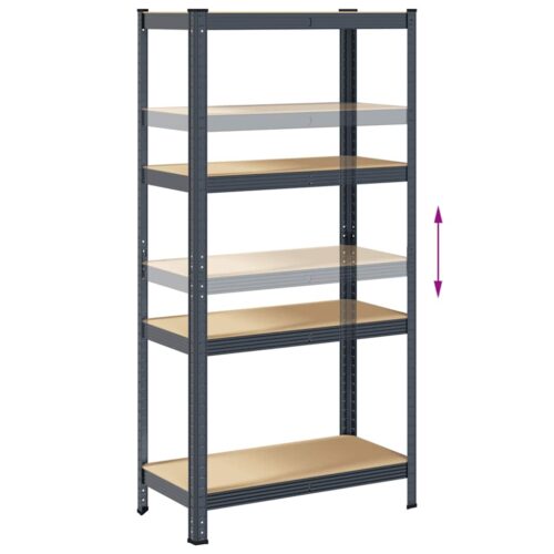 4-Layer Storage Shelf Anthracite Steel Engineered Wood - Image 8
