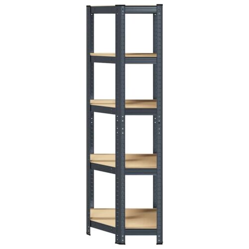 5-Layer Corner Shelf Anthracite Steel Engineered Wood - Image 4