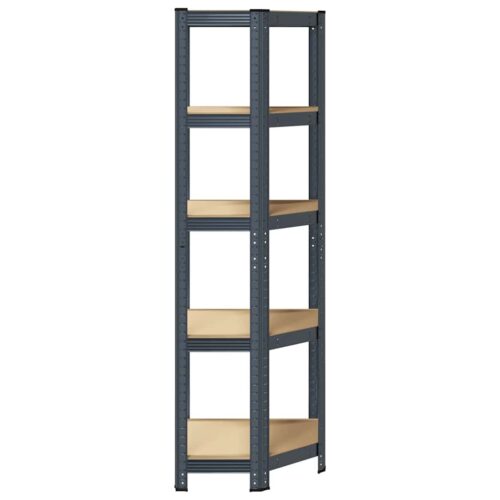 5-Layer Corner Shelf Anthracite Steel Engineered Wood - Image 5