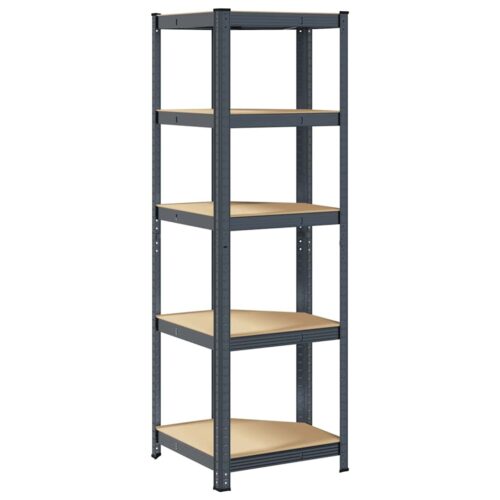 5-Layer Corner Shelf Anthracite Steel Engineered Wood - Image 6
