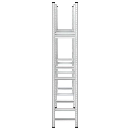 3-Layer Tyre Shelves 2pcs Silver 110x40x200cm Steel - Image 5