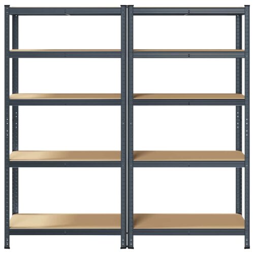 5-Layer Storage Shelves 2pcs Anthracite Steel Engineered Wood - Image 4