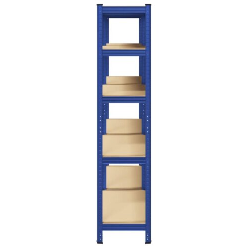 5-Layer Storage Shelves 2pcs Blue Steel Engineered Wood - Image 5