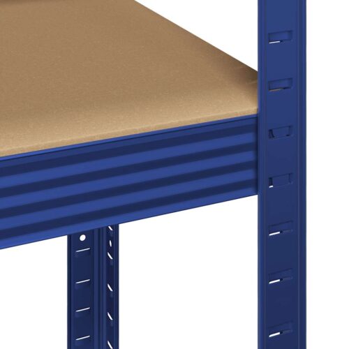 5-Layer Storage Shelves 2pcs Blue Steel Engineered Wood - Image 8