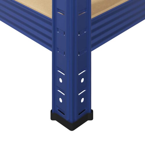 5-Layer Storage Shelves 2pcs Blue Steel Engineered Wood - Image 10