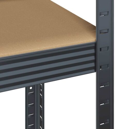 3 Piece 5-Layer Shelves Set Anthracite Steel Engineered Wood - Image 8