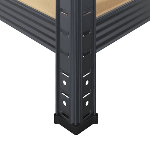 3 Piece 5-Layer Shelves Set Anthracite Steel Engineered Wood - Image 9