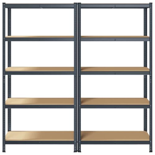 5-Layer Storage Shelves 2pcs Anthracite Steel Engineered Wood - Image 4