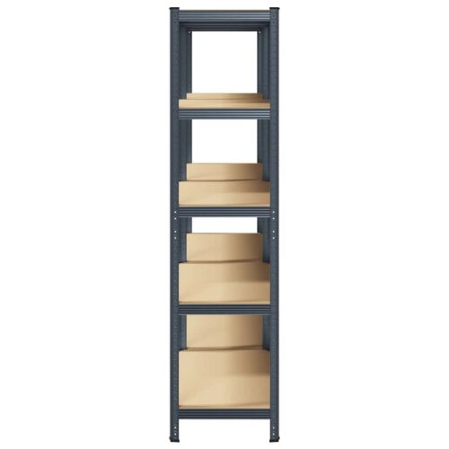 5-Layer Storage Shelves 2pcs Anthracite Steel Engineered Wood - Image 5