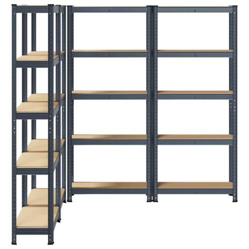 5-Layer Storage Shelves 4pcs Anthracite Steel Engineered Wood - Image 5