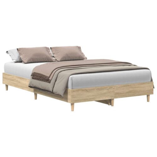 Bed Frame No Mattress Sonoma Oak 135x190cm Engineered Wood - Image 2