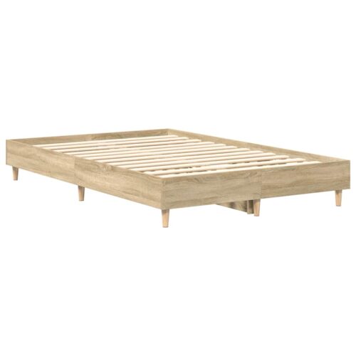Bed Frame No Mattress Sonoma Oak 135x190cm Engineered Wood - Image 4