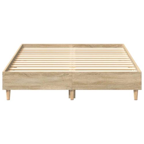 Bed Frame No Mattress Sonoma Oak 135x190cm Engineered Wood - Image 5