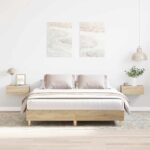 Bed Frame No Mattress Sonoma Oak 150x200cm Engineered Wood