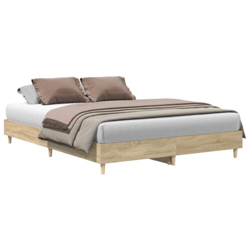 Bed Frame No Mattress Sonoma Oak 150x200cm Engineered Wood - Image 2