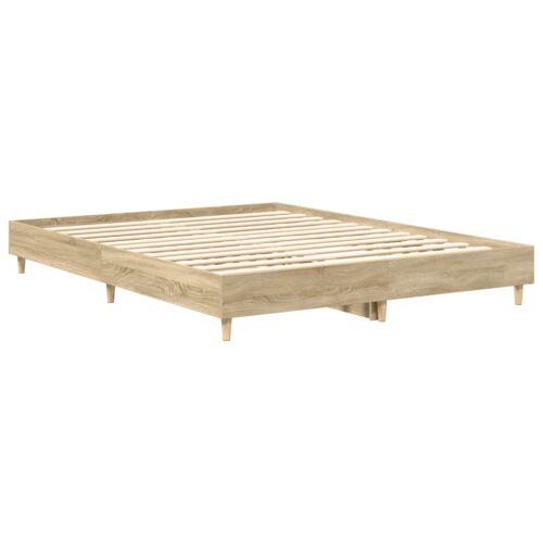 Bed Frame No Mattress Sonoma Oak 150x200cm Engineered Wood - Image 7