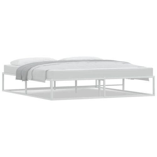 Bed Frame White 183x203cm King Metal - Image 2