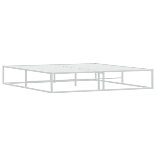Bed Frame White 183x203cm King Metal - Image 4