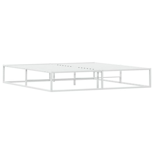 Bed Frame White 183x203cm King Metal - Image 7