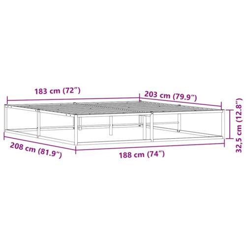 Bed Frame White 183x203cm King Metal - Image 9