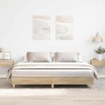 Bed Frame Sonoma Oak 180x200cm Engineered Wood