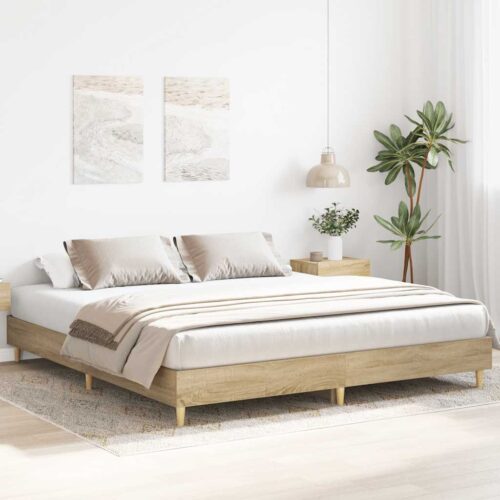 Bed Frame Sonoma Oak 180x200cm Engineered Wood - Image 3