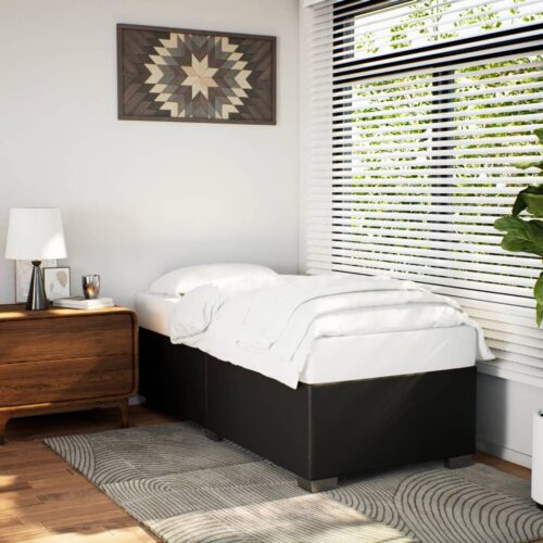 Bed Frame Black 90x190cm Faux Leather