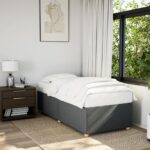 Bed Frame Dark Grey King Single Fabric