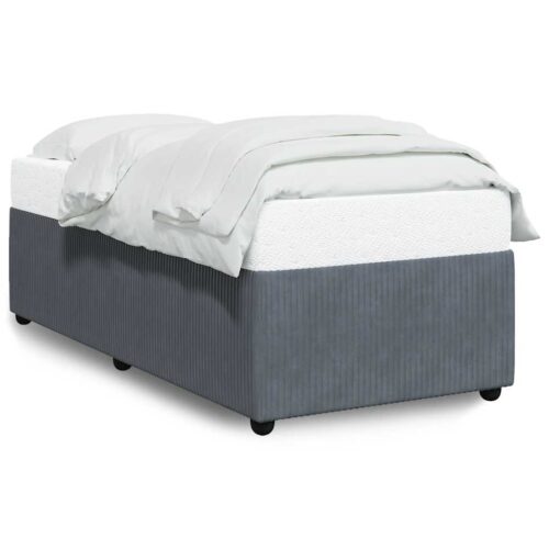 Bed Frame Dark Grey King Single Velvet - Image 2
